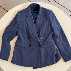 Madewell Periwinkle Double-Breasted Recycled Polyester Blazer